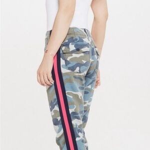 MOTHER BRAND Camouflage Women's Pants with Pink Stripe